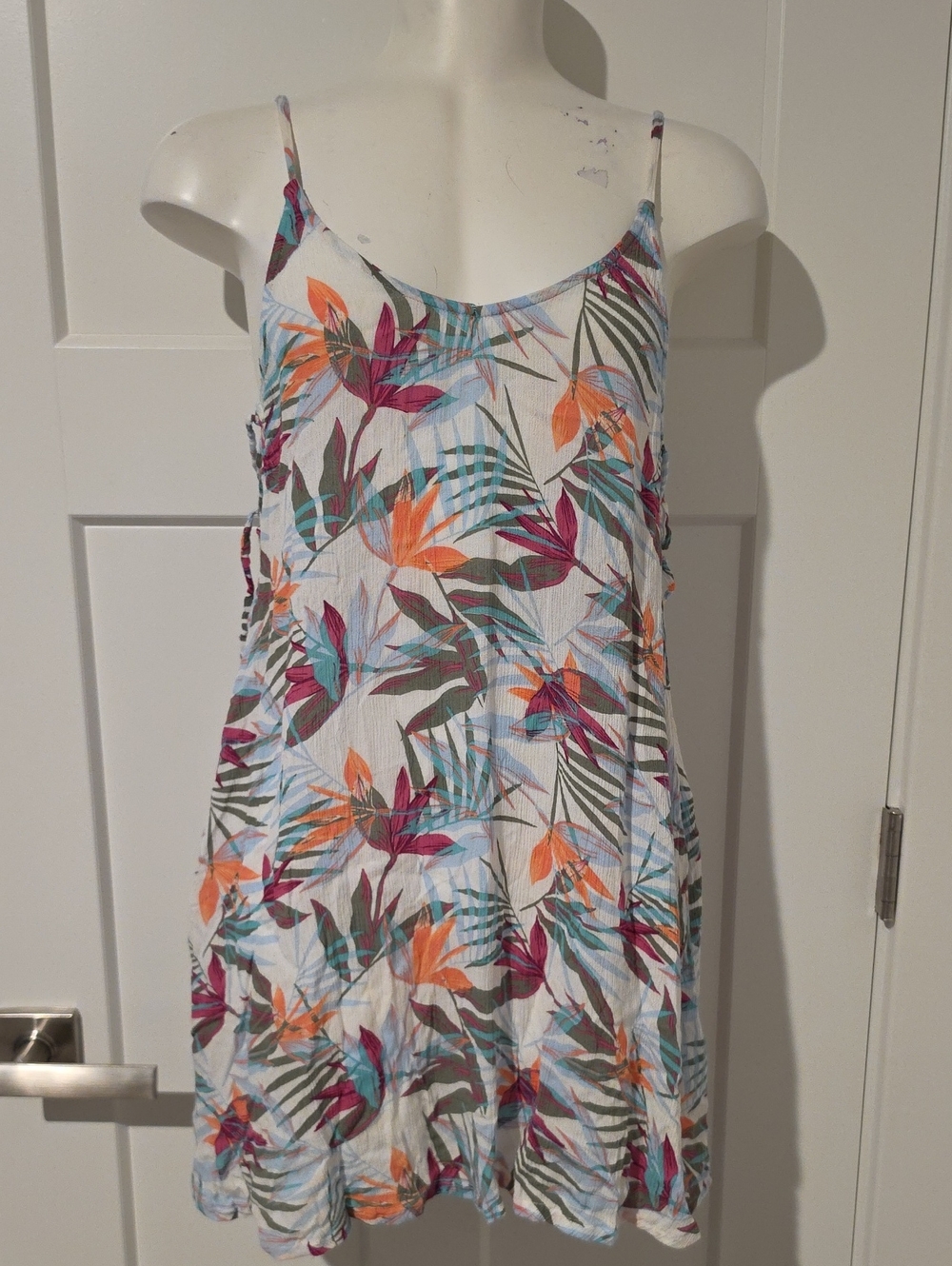 Roxy White Tropical Swim Suit Cover Dress